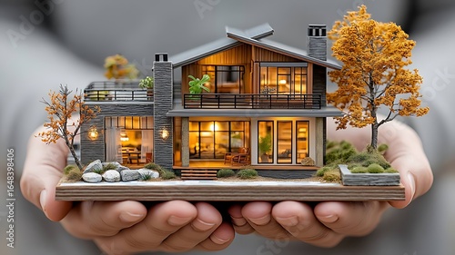 A small house in hands of a man 