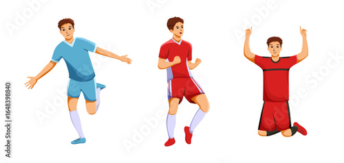 Illustration of Soccer Player Celebrating