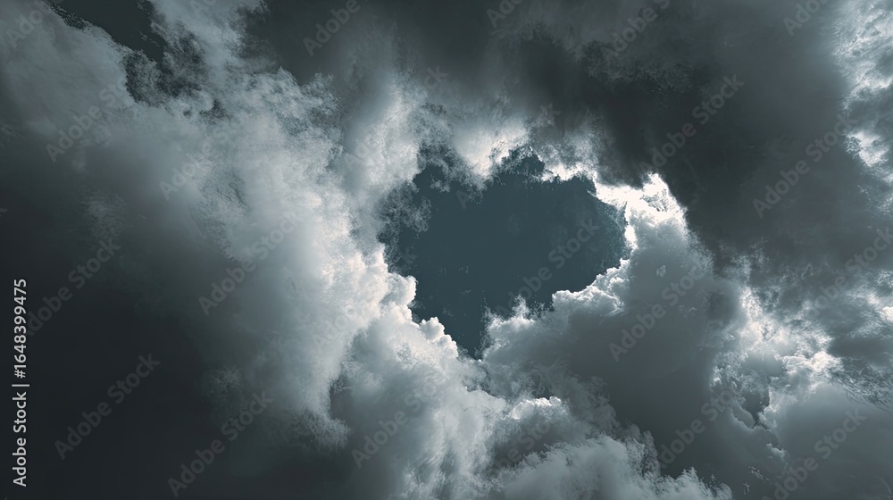 Obraz premium Storm clouds with a hole