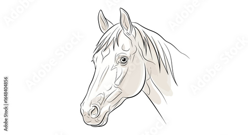 Elegant equine drawing showcasing grace and detail in simple composition