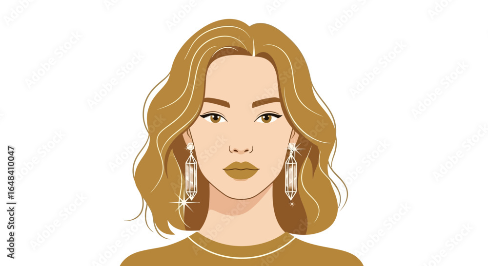 Golden-haired beauty with elegant jewelry showcases sophistication and style Golden-haired beauty with elegant jewelry showcases sophistication and style