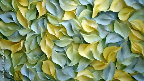 Abstract textured leaves in soft yellows and blues