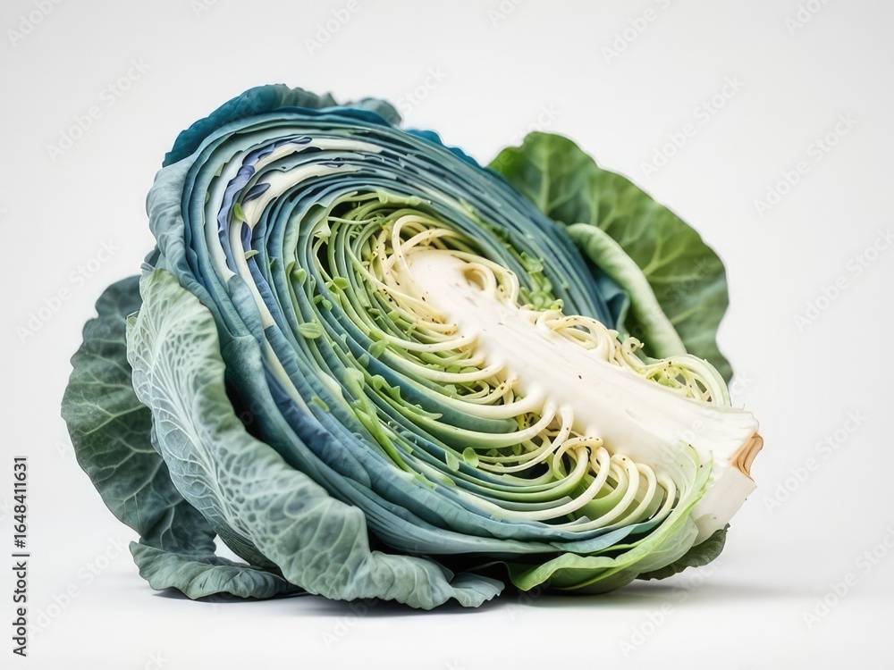 Fototapeta premium Fresh Blue Cabbage Close-Up: A Healthy Still Life