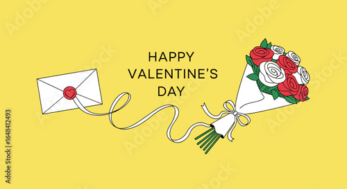 Celebrate love and affection with a beautiful valentine's day bouquet and heartwarming letter