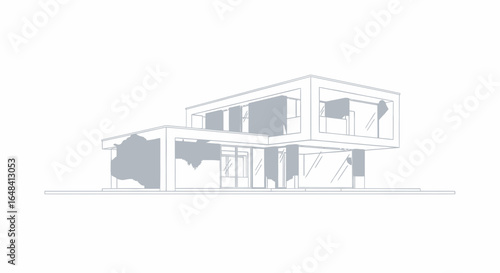 Modern residence architectural blueprint showcases exterior aesthetics design