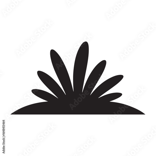Minimal Small Shrub Silhouette Icon for Landscaping, Garden, and Nature Themes
