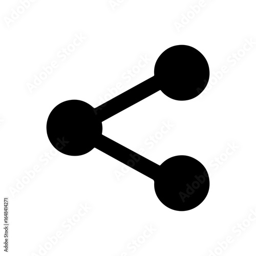Simple black connection icon with two nodes branching