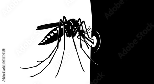 mosquito bite prevention a striking black and white illustration for health campaigns medical websites and public awareness materials
