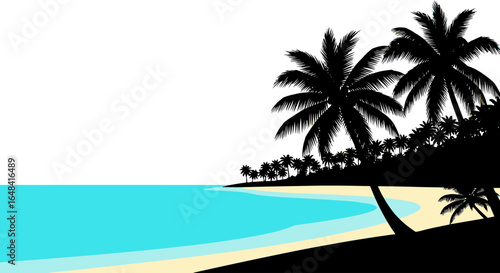 tropical beach silhouette perfect for travel brochures summer vacation designs and idyllic island escape themes