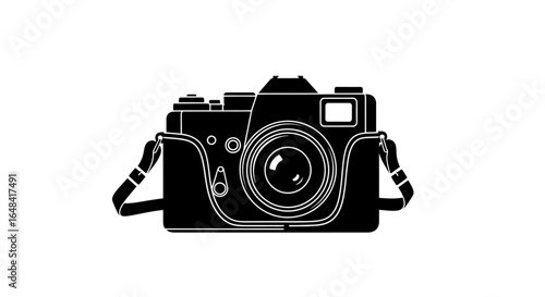 classic film camera silhouette perfect for photography blogs vintage projects and retrothemed designs