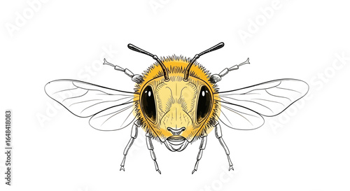Striking honeybee portrait: A unique drawing of nature's pollinator