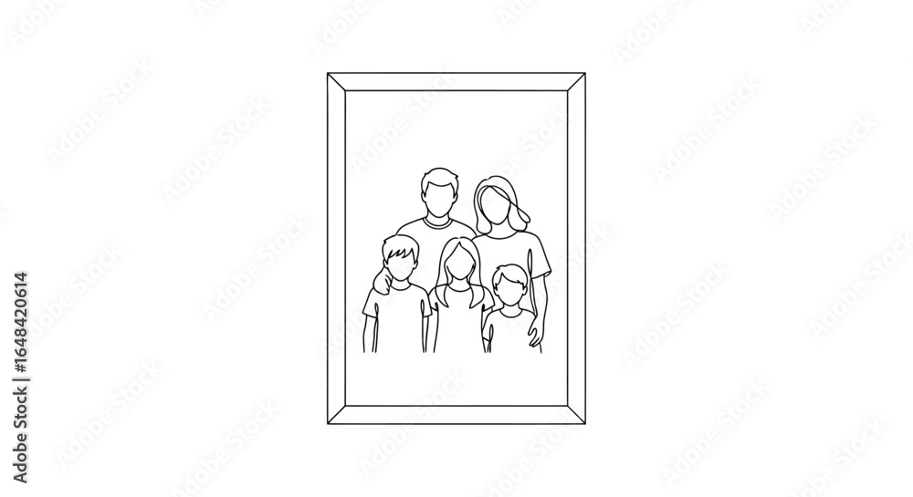 Fototapeta premium simple line art family portrait perfect for websites blogs and familyoriented projects needing a clean modern illustration