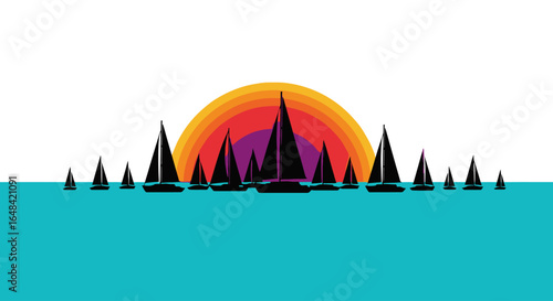 sailboats at sunset a serene vista for travel vacation and relaxation websites blogs and social media