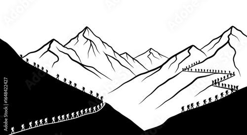 conquer the peaks a powerful image of teamwork perseverance and reaching the summit ideal for business adventure and inspirational projects