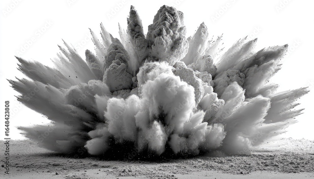Naklejka premium Monochromatic image of a powder explosion