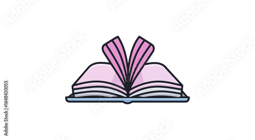 Open book graphic illustration
