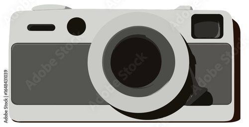 Simple gray and white camera illustration
