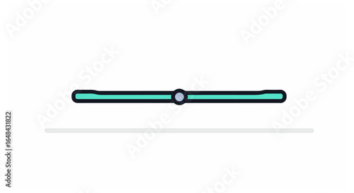 Teal horizontal line with circle graphic