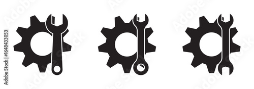 Gear and Settings Icons. Cogwheel vector icon. Black gear wheel web icons. Vector illustration. illustration of simple gear icon design eps 10
