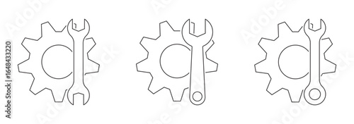 Gear setting icon set, containing Cog wheel, Gear wheel symbol, Vector illustration. Cogwheel. Gear icons. Progress or construction concept. Settings and Tools Gear Icon. eps 10