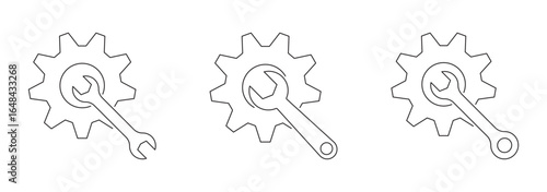 Gear setting icon set, containing Cog wheel, Gear wheel symbol, Vector illustration. Cogwheel. Gear icons. Progress or construction concept. Settings and Tools Gear Icon. eps 10
