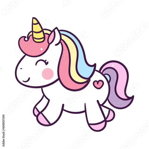 Cartoon, Animal, cute, kid, beauty, rainbow, happy 