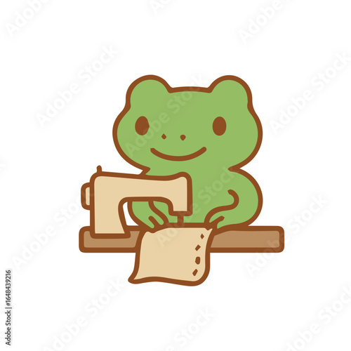 Cute Frog Sewing with a Machine