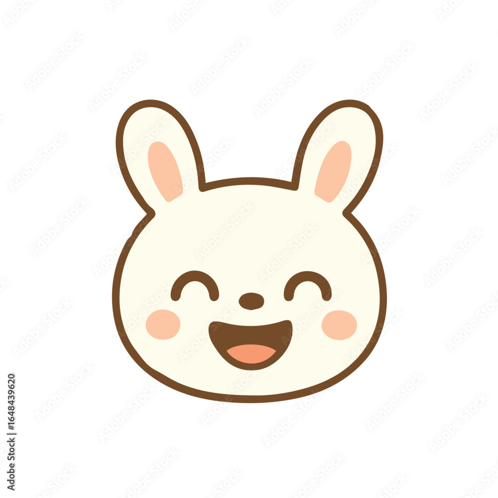 Obraz premium Cute Cartoon Bunny Face with Smiling Expression