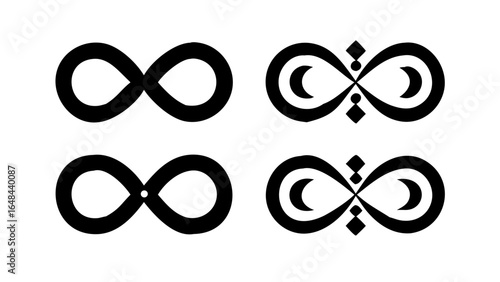 Bold infinity symbol with flowing lines endless loop