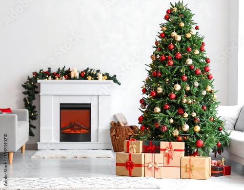 Christmas tree in a cozy living room (1)