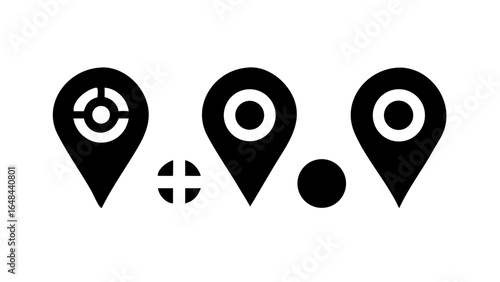 Map marker with compass and globe location navigation
