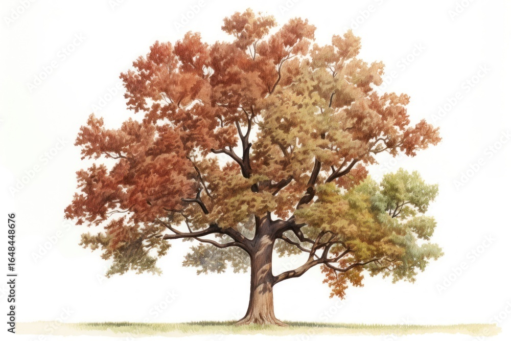 Fototapeta premium Tree plant oak white background.