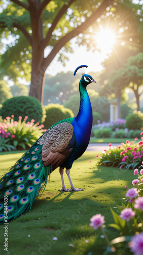 Wallpaper Mural peacock in the garden Torontodigital.ca