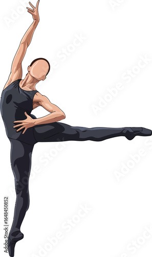 Graceful Ballet Dancer in a Dynamic Pose.