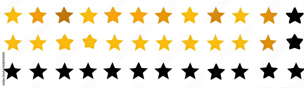 Multiple rows of golden and black stars Multiple rows of golden and black stars