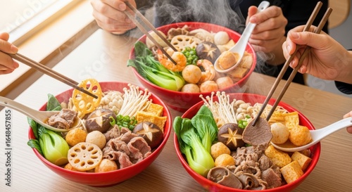 chinese food malatang seafood with vegetables