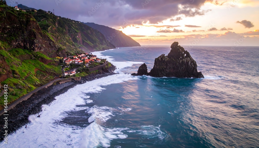 Coastal sunset panorama Coastal sunset panorama