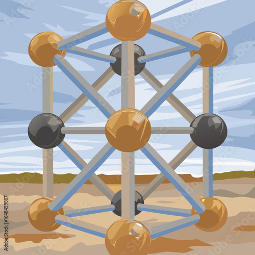 Quantum Entanglement Stakeholder Map: Futuristic Crystalline Geometry Vector Art