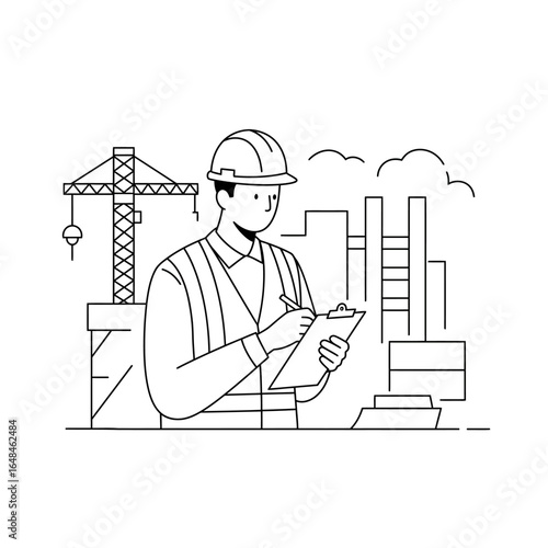 Construction Engineer Taking Notes