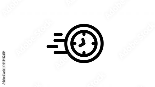 clock minimalist line animation