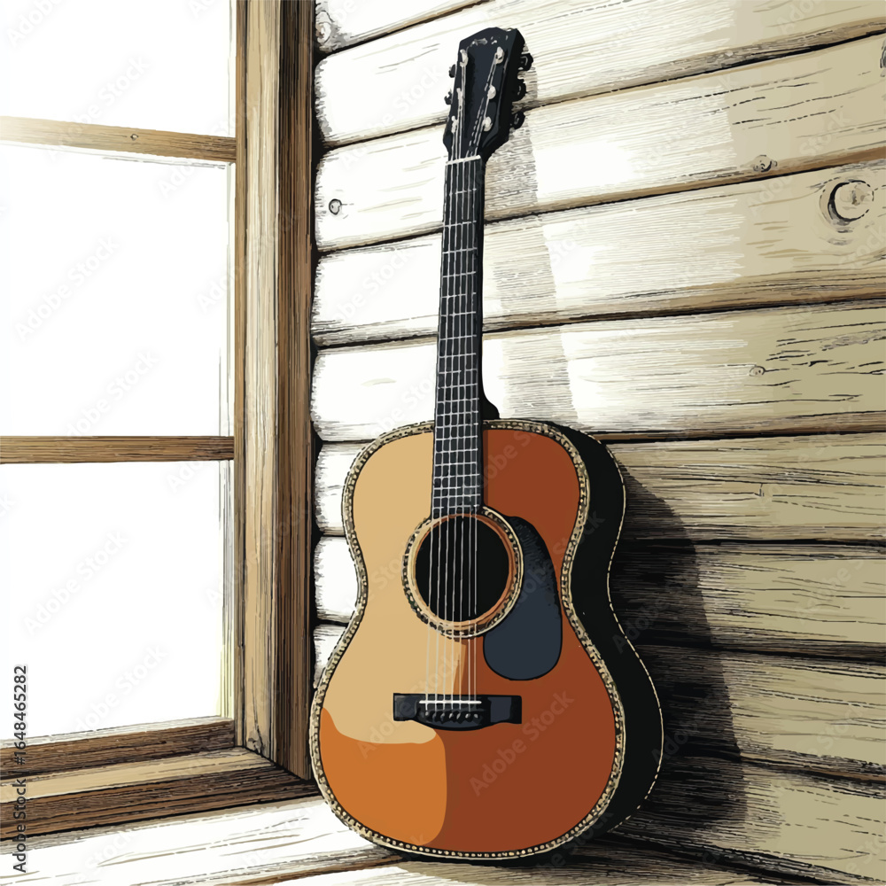 Fototapeta premium a guitar leaning