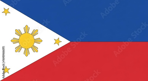 Philippine flag featuring bold colors and geometric design showcasing national symbolism
