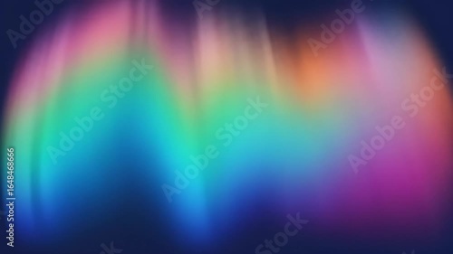 Abstract aurora borealis with flowing rainbow colors on a dark background