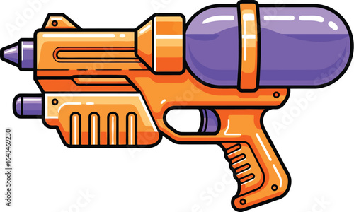 Orange and Purple Toy Water Blaster Vector illustration