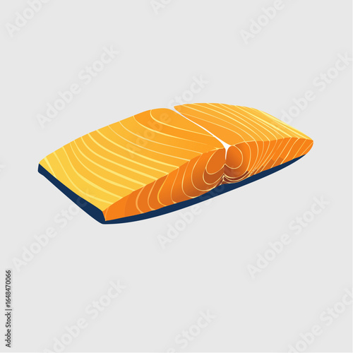 Cartoon Illustration of Fresh Salmon Steaks