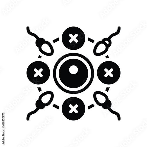 Black solid icon for infertility