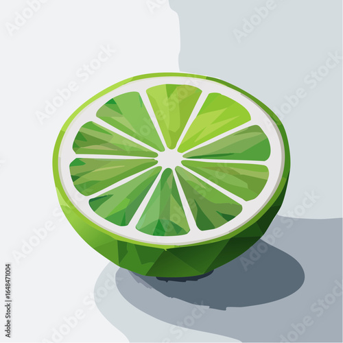 Illustration of Fresh Green Lime Slice