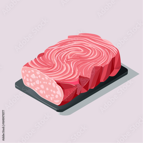 Pixel Art Raw Meat Steak Illustration