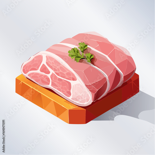 Pixel Art Raw Meat Steak Illustration