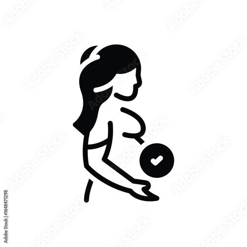 Black solid icon for pregnant